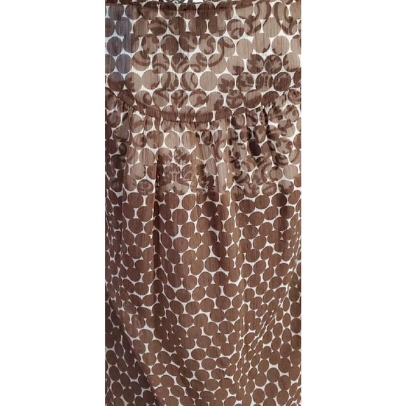 Classy white w/ brown polka dots sleeveless blouse - Picture 3 of 3